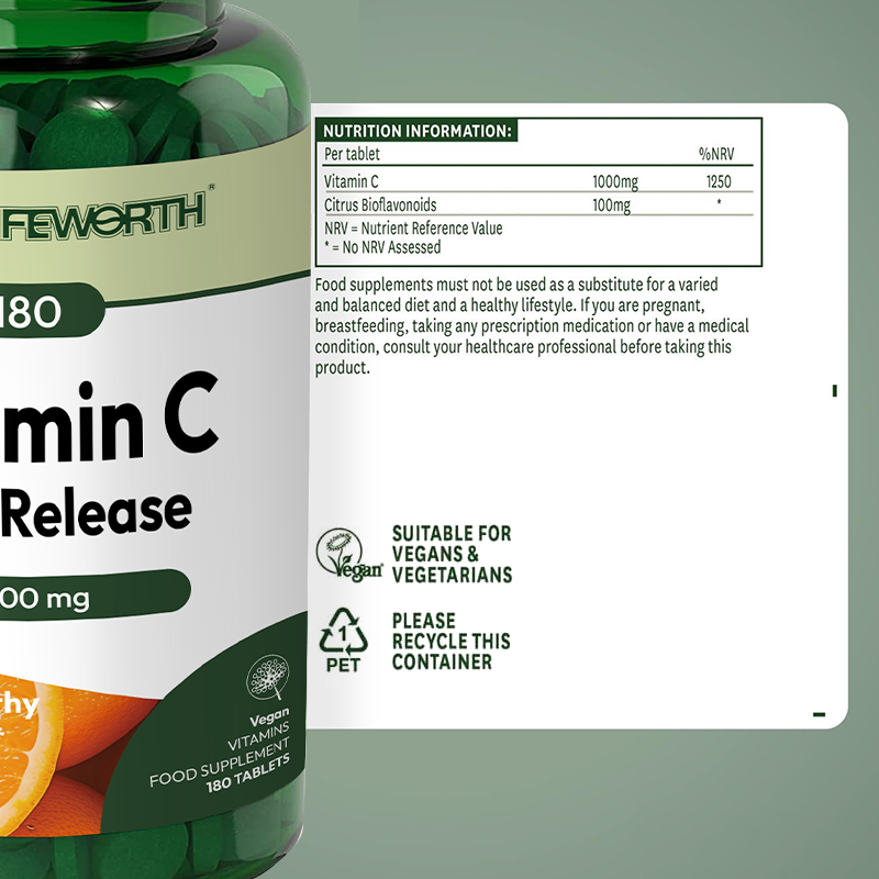 LIFEWORTH Dietary Supplements Vitamin C Tablets Immune Support for Adult