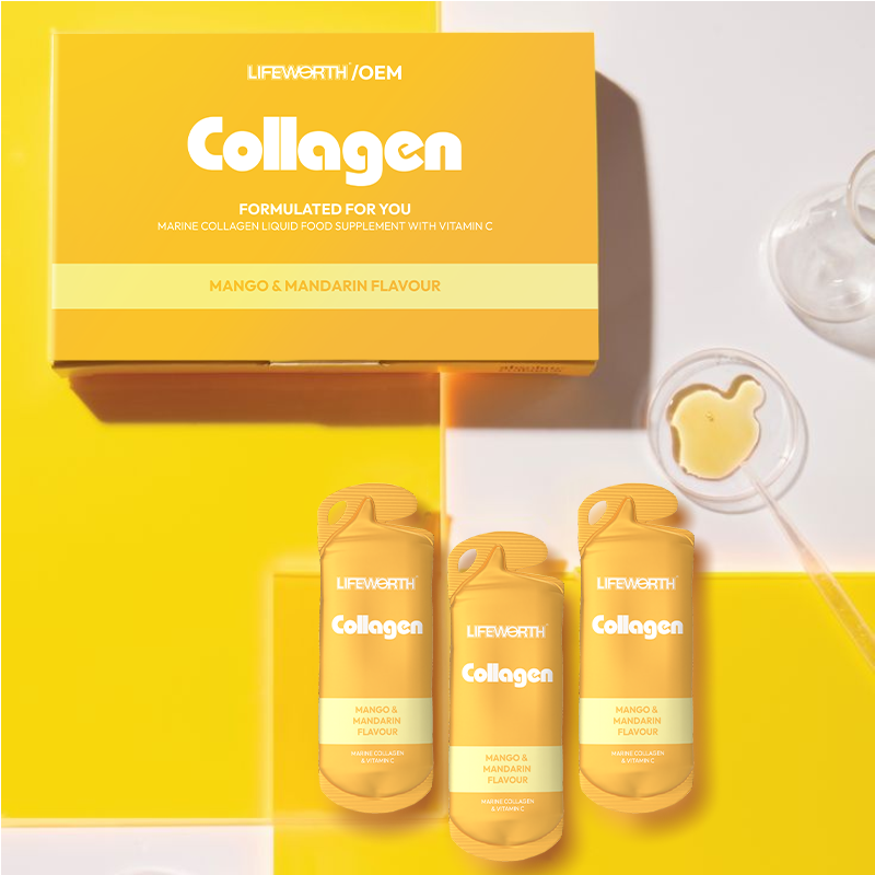 LIFEWORTH Hydrolyzed Marine Liquid Collagen Peptides Supplement Drink Supports Skin Elasticity and Strong Nails