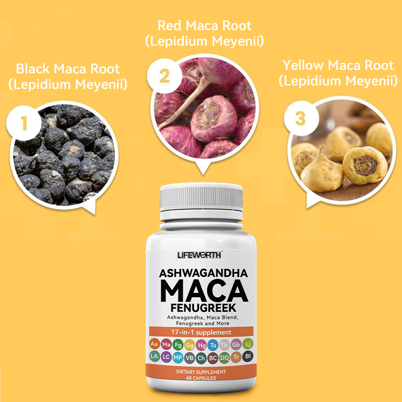 LIFEWORTH OEM Private Label Woman Health Maca Extract Capsules Pills for Libido Enhancement