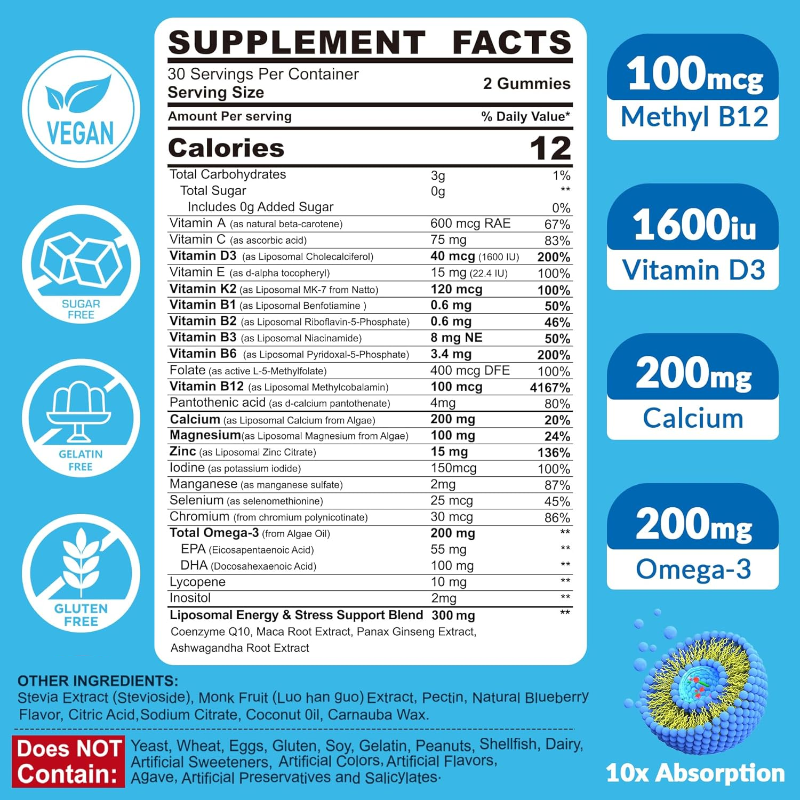 LIFEWORTH Provide Labels Male Performance Vitamins Gummies Supports Energy Metabolism Mens Multivitamin Gummy