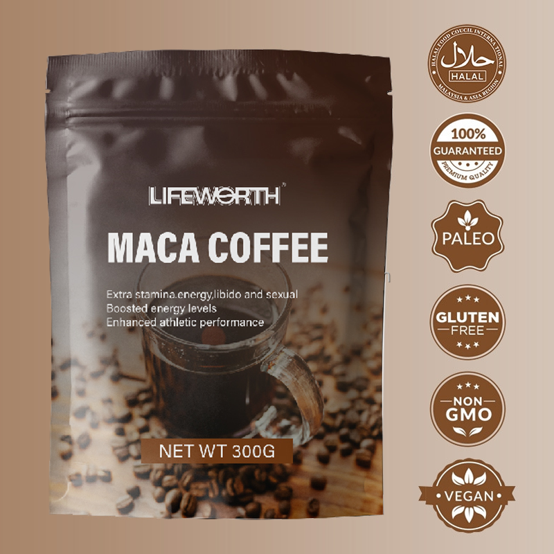 LIFEWORTH ODM OEM Energy Coffee Herbal Healthy Ganoderm Instant Coffee with Maca Tongkat ali & Ginseng Cordyceps Sinensis