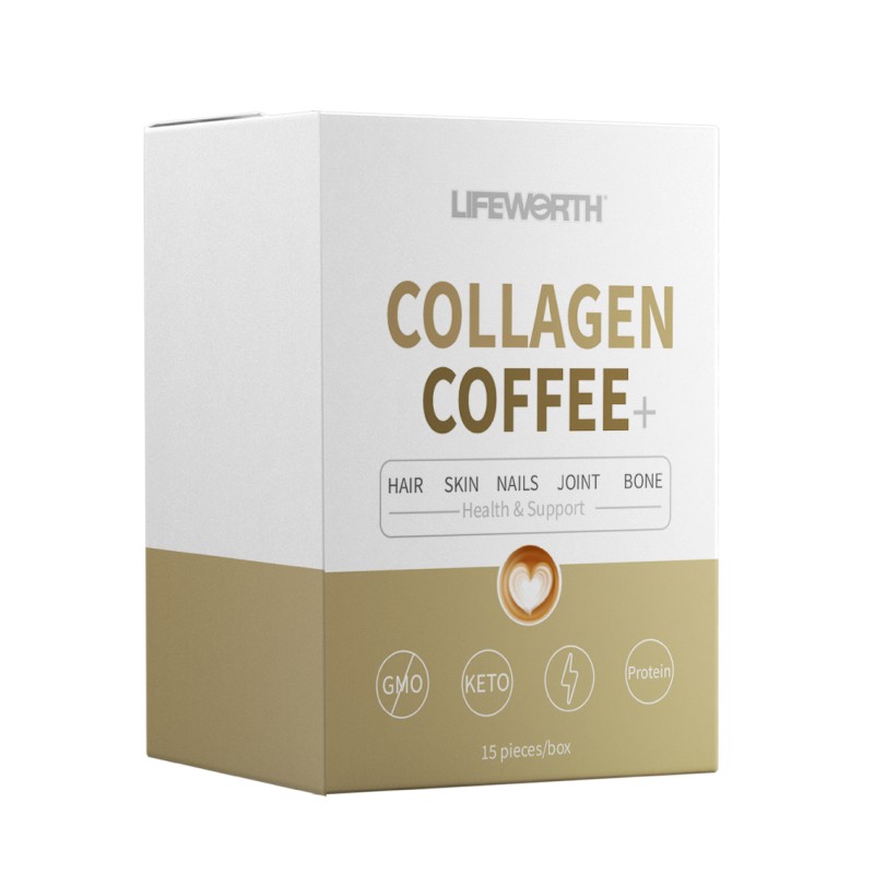 Lifeworth Factory Price Mushroom Coffee Creamy Coffee with Collagen 80000mg