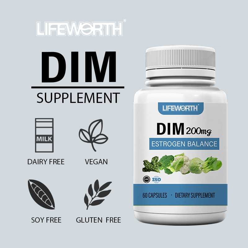 LIFEWORTH Estrogen Balance for Women & Men Hormone Balance DIM Supplement 200 mg