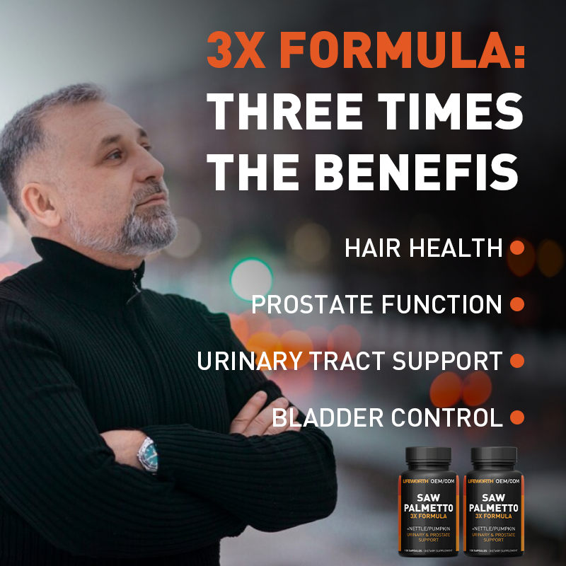 LIFEWORTH Promote Mens Prostate Health Saw Palmetto Capsules with Stinging Nettle and Pumpkin Seed Extract