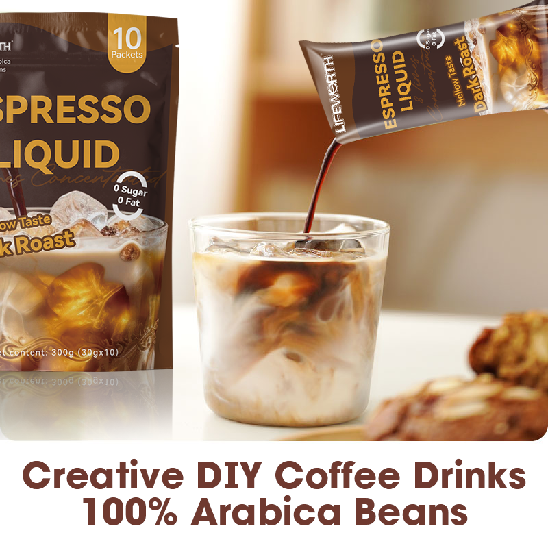 LIFEWORTH Small Packaging Cold Brew Iced Coffee Liquid Instant Concentrate