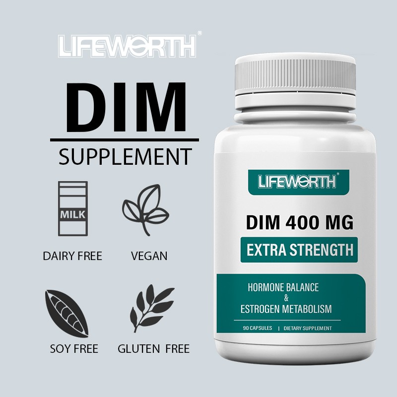 LIFEWORTH DIM Herbal Supplement Complex 250 mg Estrogen Balance for Women Estrogen Metabolism