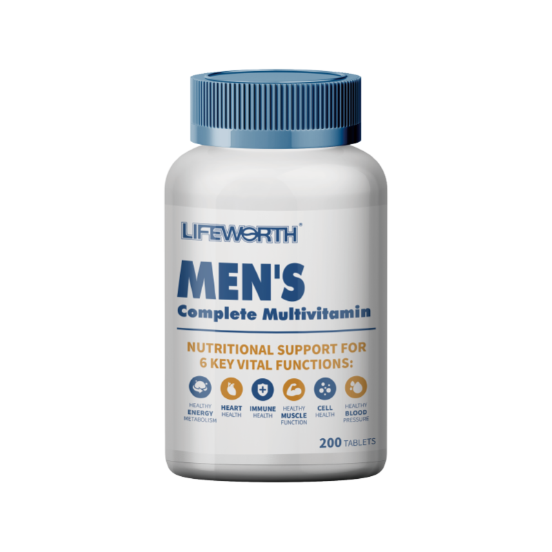 LIFEWORTH  Mens Multivitamin Supplement Tablet With Calcium Vitamin A, E,D, C,B12 and Zinc for Immune Health SupportSupport