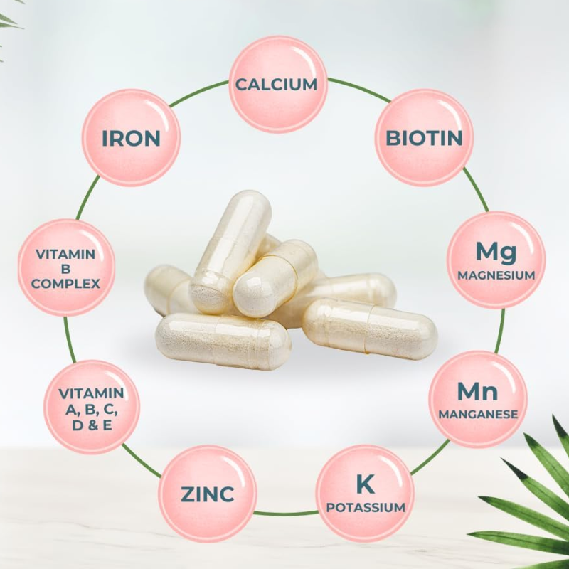 LIFEWORTH Supports Healthy Hair Skin Nails Capsules Vitamins Complex Hormone-Free for Women and Men