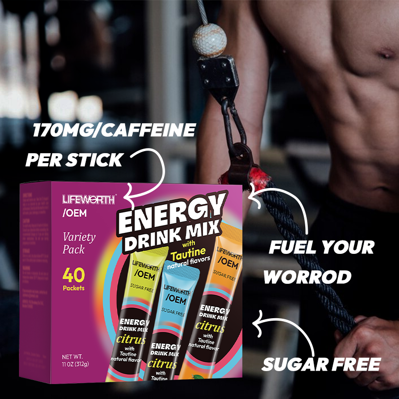 LIFEWORTH on the Go Caffeine Energy Drink Powder Sugar Free with Electrolytes Taurine