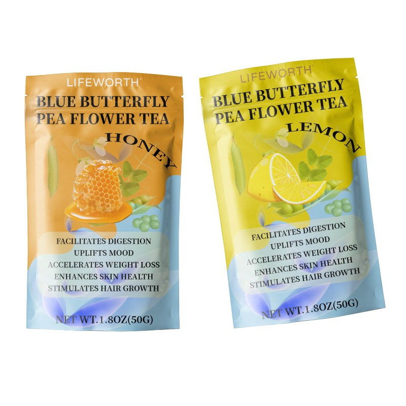 Lifeworth Private Label Wholesale Organic Lemon Flavor Blue butterfly Pea Flower Herbal Tea