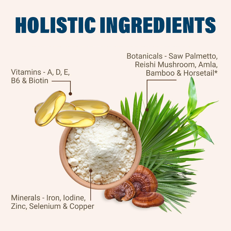 LIFEWORTH Biotin Collagen & Saw Palmetto Supplement Natural Hair Growth Vitamins Capsules