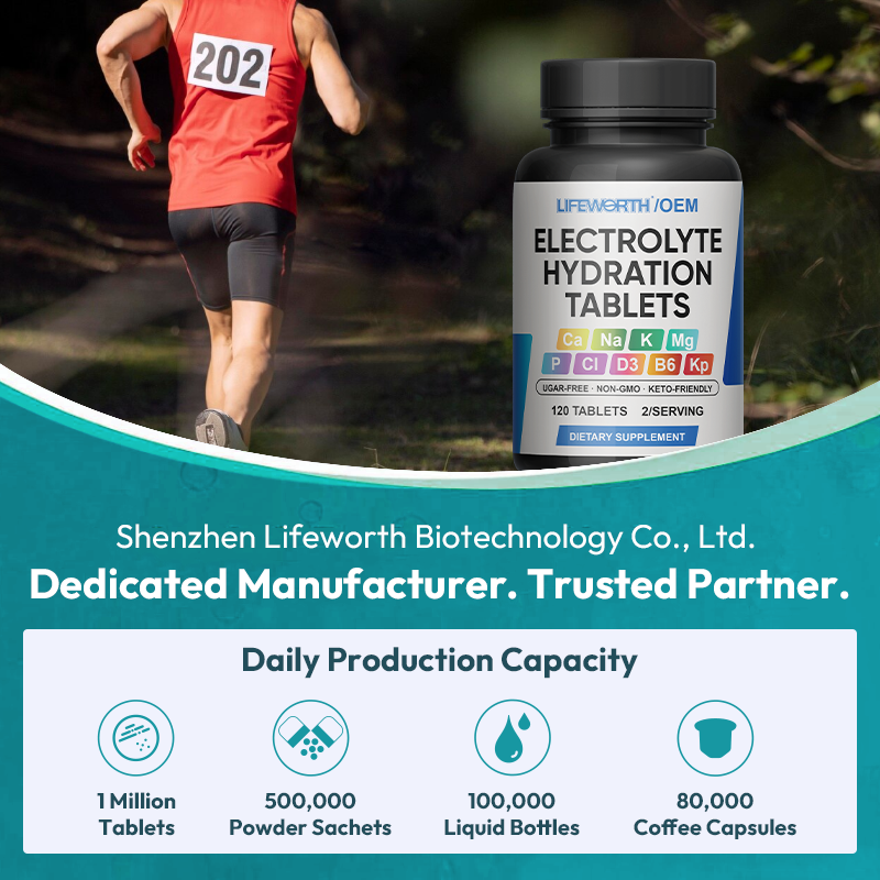 LIFEWORTH Rapid Rehydration Salt Pills Electrolyte Tablets with Magnesium Sodium Potassium