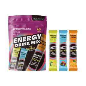 LIFEWORTH on the Go Caffeine Energy Drink Powder Sugar Free with Electrolytes Taurine