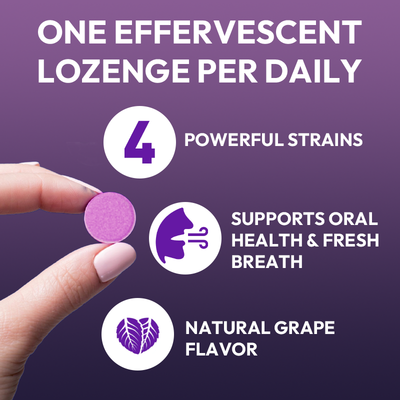LIFEWORTH Supports Teeth Gums Health Oral Probiotics Micro-Effervescent Lozenges Tablets Sugar-Free
