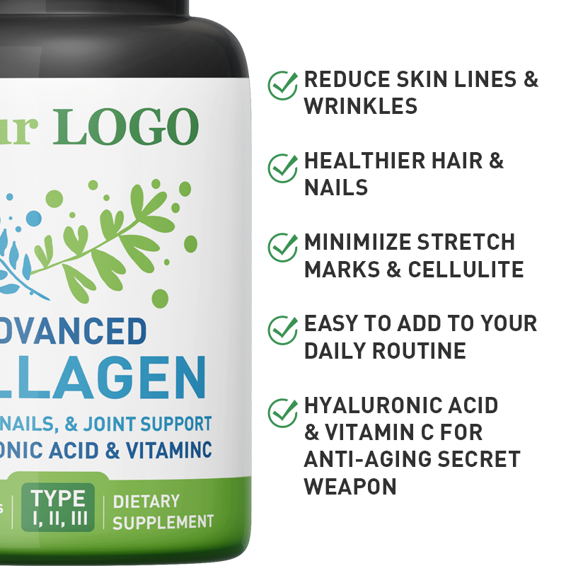 LIFEWORTH OEM Private Label Vitamins C Multi Collagen Peptides Capsules for Women and Men