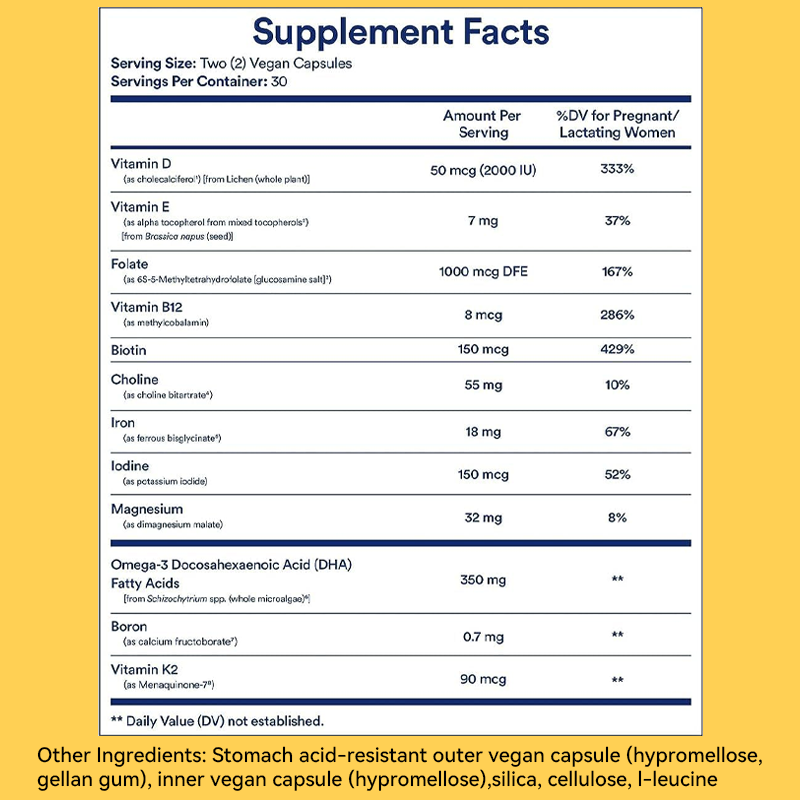 LIFEWORTH Essential Prenatal Multivitamin Capsule Folic Acid Dietary Supplement Women 60 Capsules