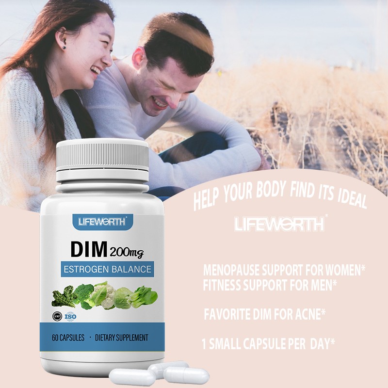 LIFEWORTH Estrogen Balance for Women & Men Hormone Balance DIM Supplement 200 mg