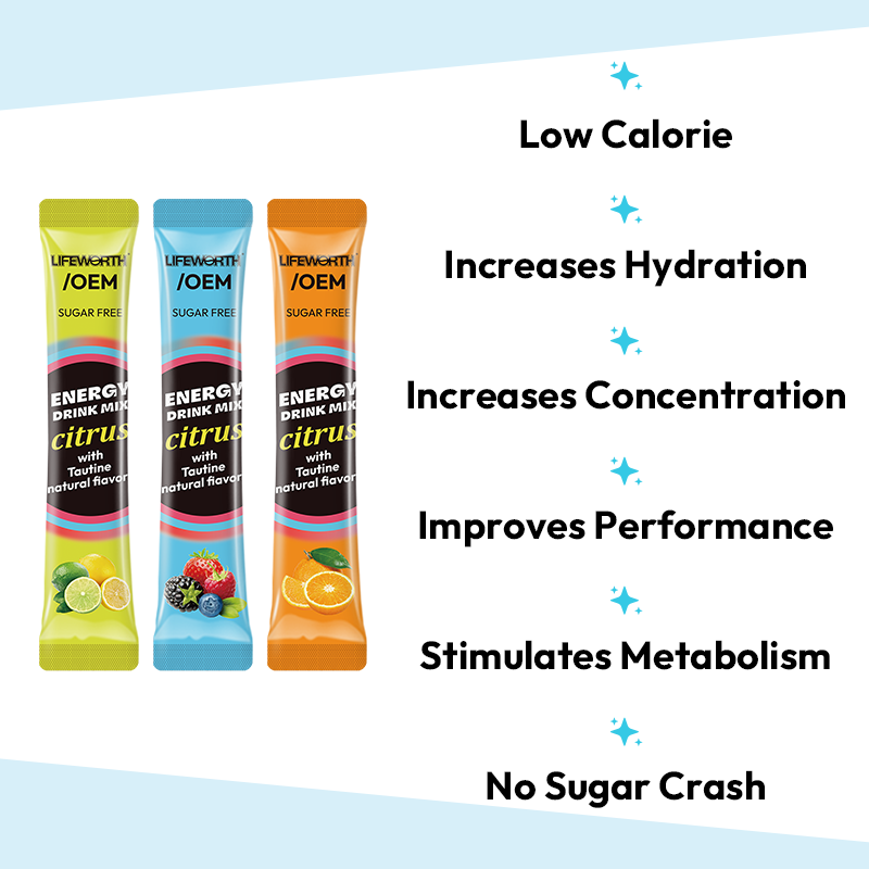 LIFEWORTH on the Go Caffeine Energy Drink Powder Sugar Free with Electrolytes Taurine