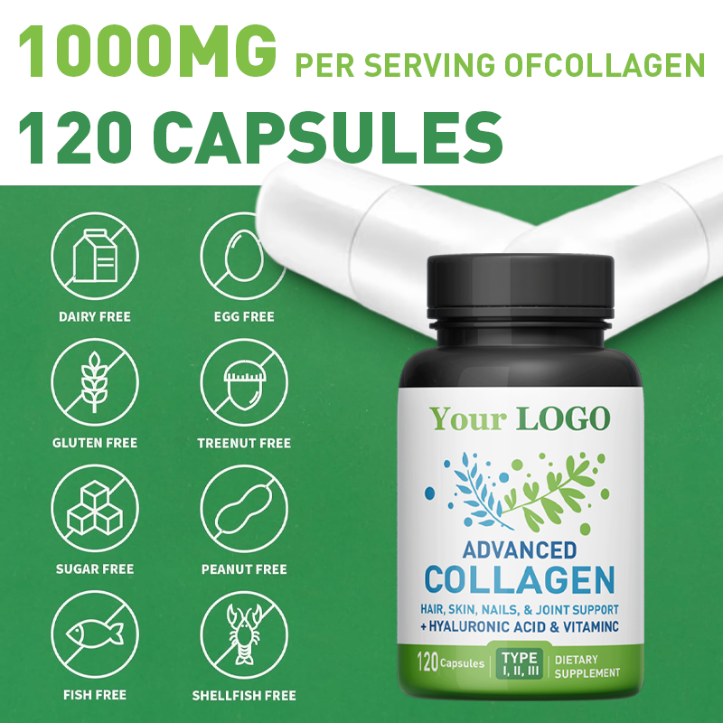 LIFEWORTH OEM Private Label Vitamins C Multi Collagen Peptides Capsules for Women and Men