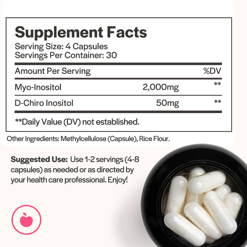 LIFEWORTH Women Myo-Inositol & D-Chiro Inositol Capsules Fertility Supplements for Hormonal Balance & Ovarian Health