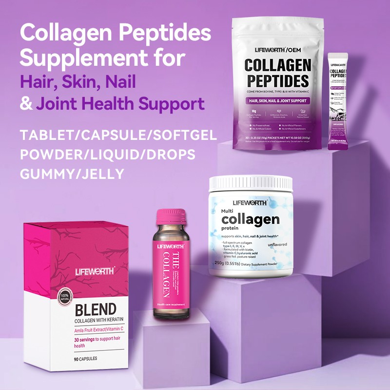 LIFEWORTH Hydrolyzed Marine Liquid Collagen Peptides Supplement Drink Supports Skin Elasticity and Strong Nails