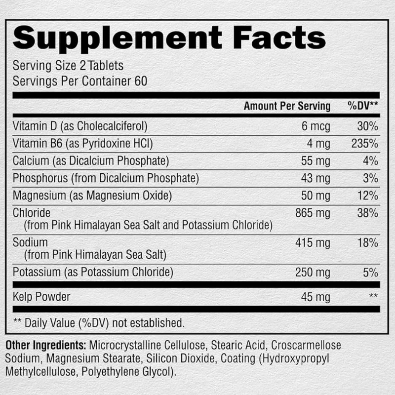 LIFEWORTH Rapid Rehydration Salt Pills Electrolyte Tablets with Magnesium Sodium Potassium