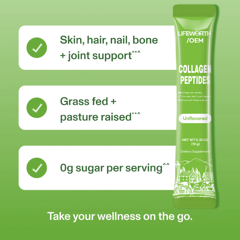 LIFEWORTH Multi Hydrolyzed Collagen Peptides Powder Supplement Supports Hair Nail Skin Bone Joint Health