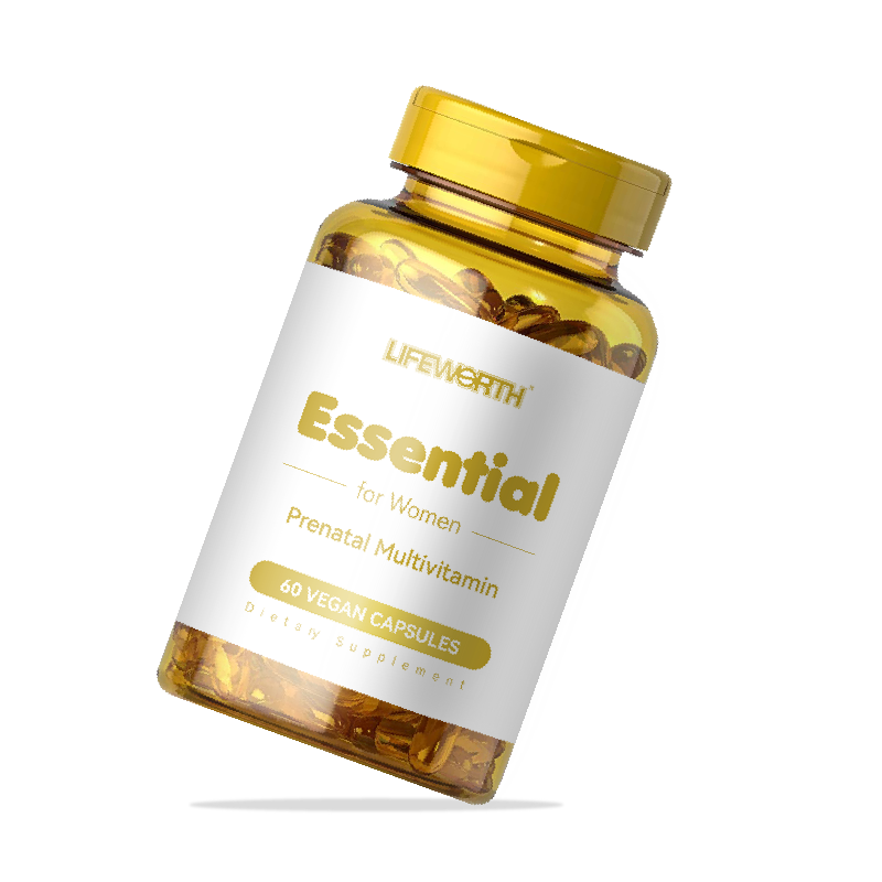 LIFEWORTH Essential Prenatal Multivitamin Capsule Folic Acid Dietary Supplement Women 60 Capsules