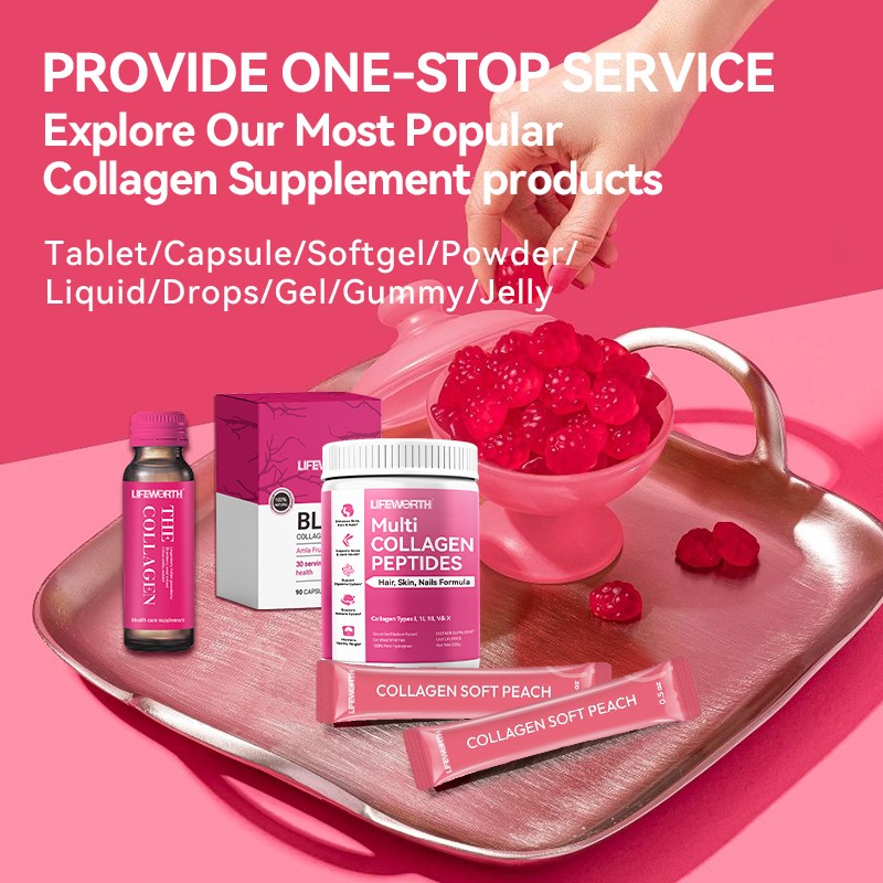 LIFEWORTH Mango Peach Flavor 5000mg Marine Collagen Peptides Liquid Sachets Support Skin Hair Health