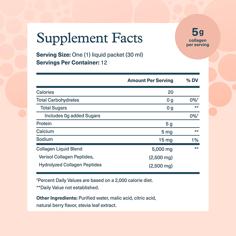 LIFEWORTH On-the-Go Hydrolyzed Collagen Peptides Liquid Drink with Biotin and Vitamin C