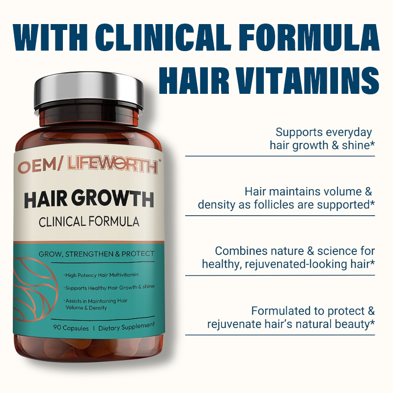 LIFEWORTH Biotin Collagen & Saw Palmetto Supplement Natural Hair Growth Vitamins Capsules