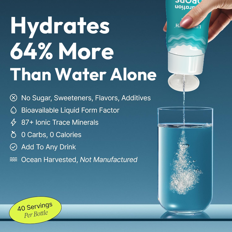 LIFEWORTH Trace Minerals Vitamins Unflavored Electrolyte Liquid Drops Daily Hydration Supplement