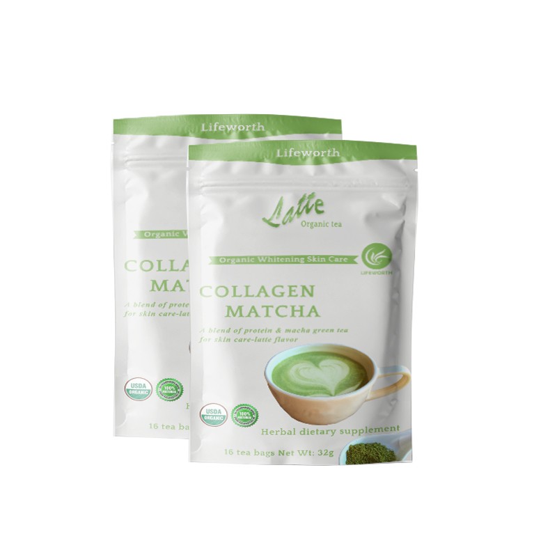LIFEWORTH Factory Private Label Collagen Green Tea Matcha Powder Organic