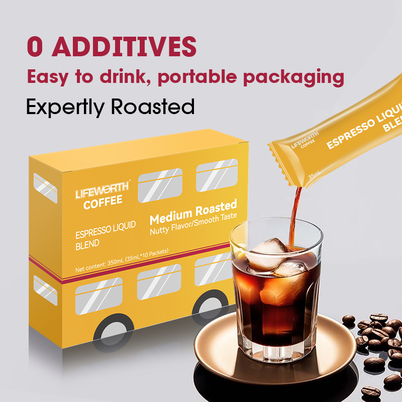 LIFEWORTH Private Label Cold Brew Arabica Instant Liquid Coffee Pouch Bag