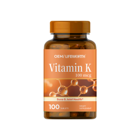 LIFEWORTH Premium Vitamin K Dietary Supplement for Bone Join Health 100 Tablets