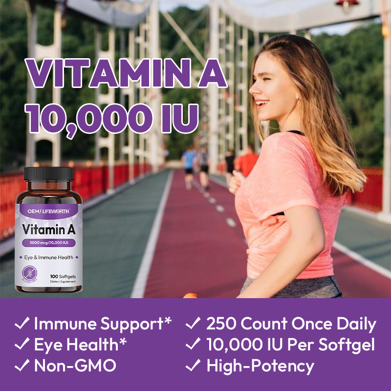 LIFEWORTH OEM Brand Vitamins a Oil Softgel Capsules Supplements Skin Hair Health