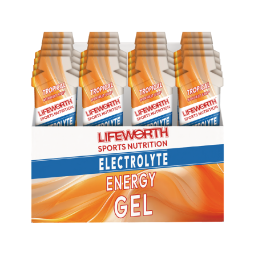 LIFEWORTH Caffeine Free Fruit Quick Release Sports Energy Gels with Electrolytes for Peak Performance