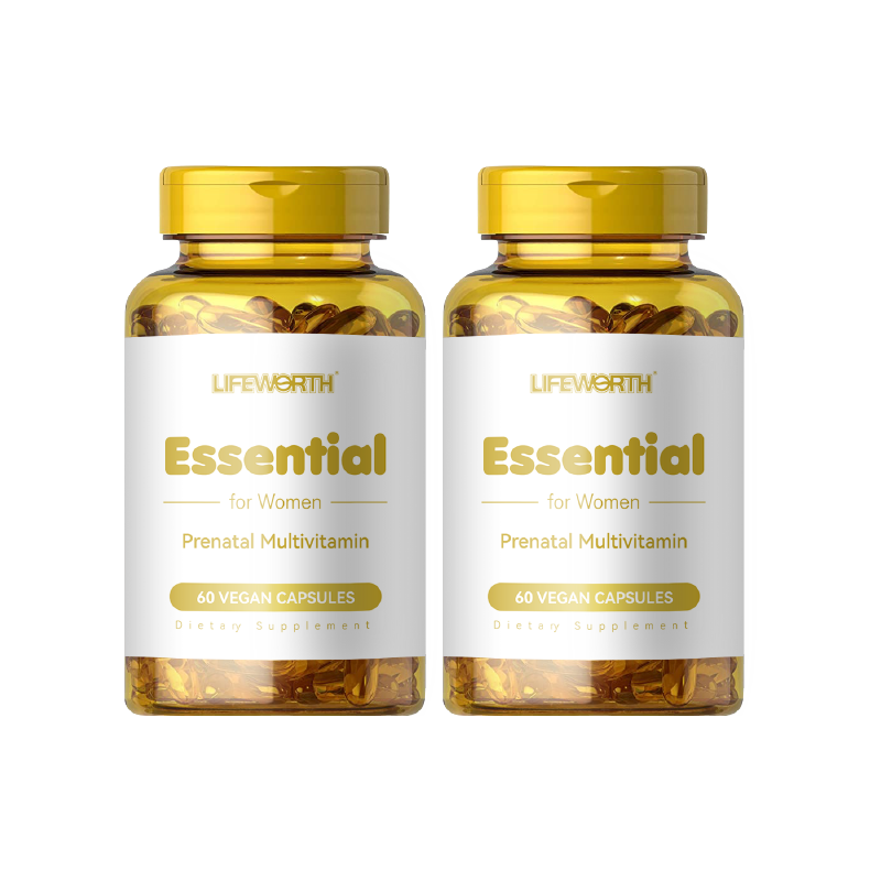 LIFEWORTH Essential Prenatal Multivitamin Capsule Folic Acid Dietary Supplement Women 60 Capsules