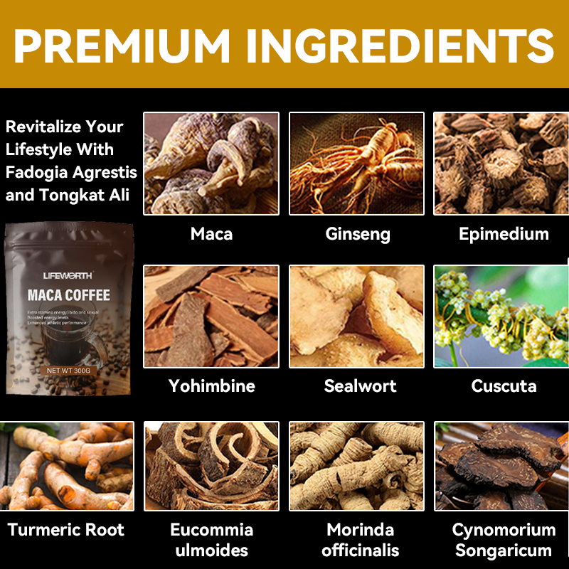 LIFEWORTH Custom Fertility Plus Ginseng Black Maca Energy Power Herbal Tea for Men