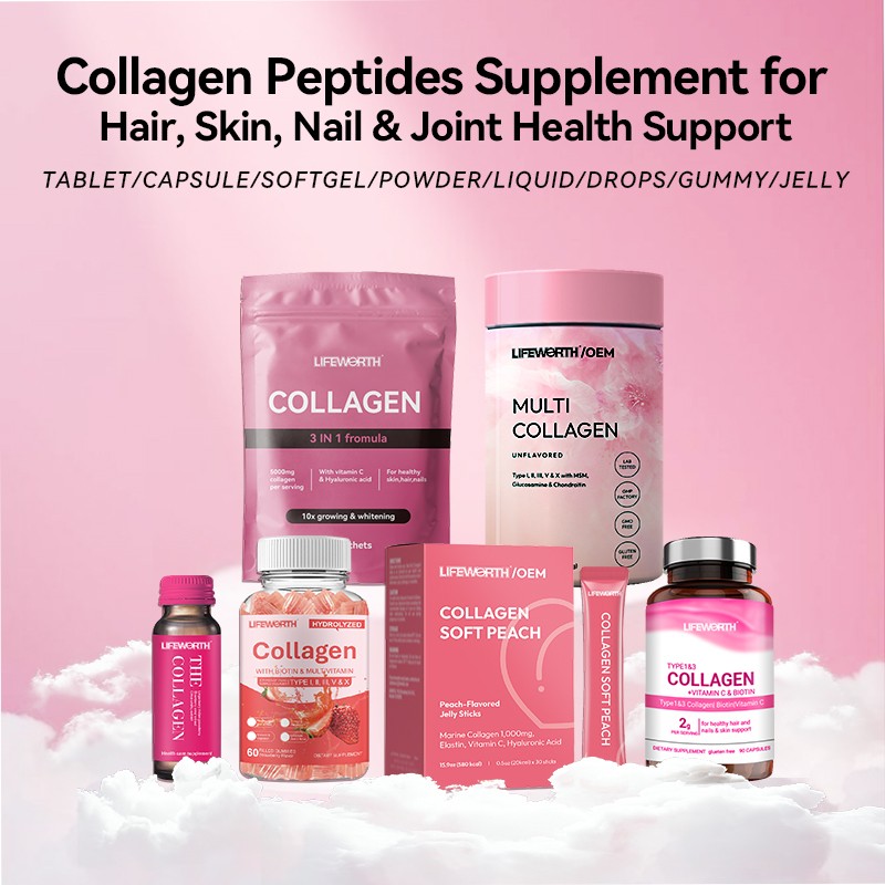 LIFEWORTH Hydrolyzed Multi Collagen Peptides Protein Powder Supplement Advanced with Hyaluronic Acid Vitamin C