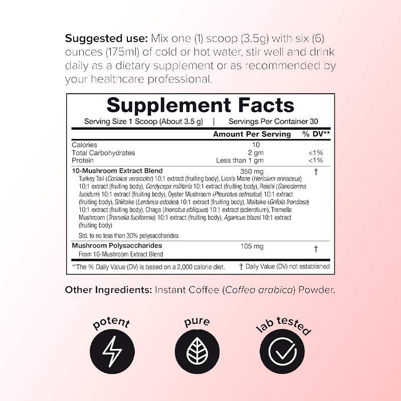 LIFEWORTH OEM Premium Organic Mushroom Blend Coffee Powder for Enhanced Energy