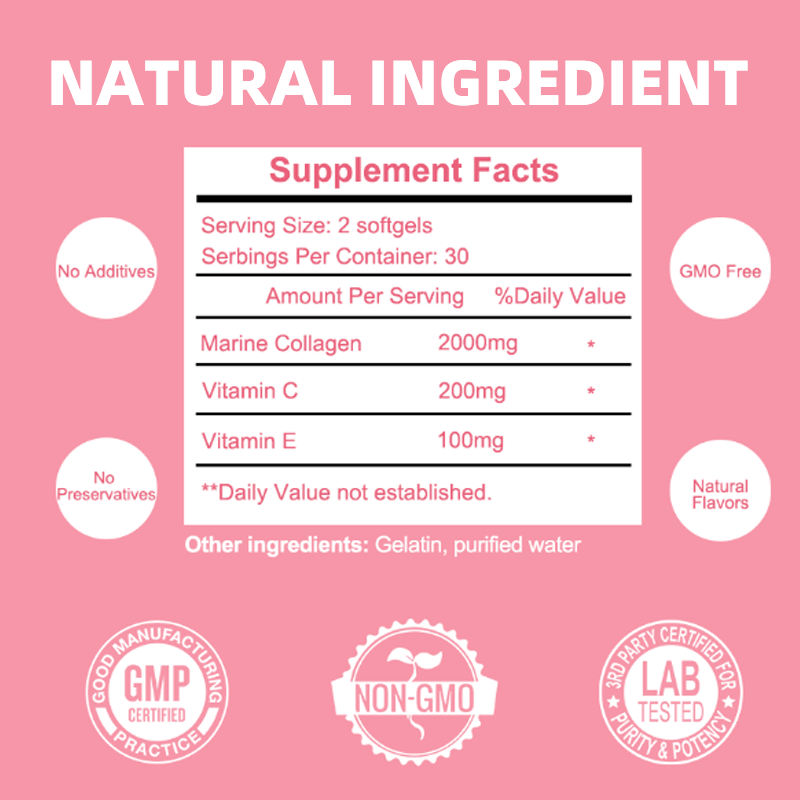 LIFEWORTH Hot Sale Hydrolyzed Collagen Peptides Pills Multi Capsules with Biotin and Hyaluronic Acid