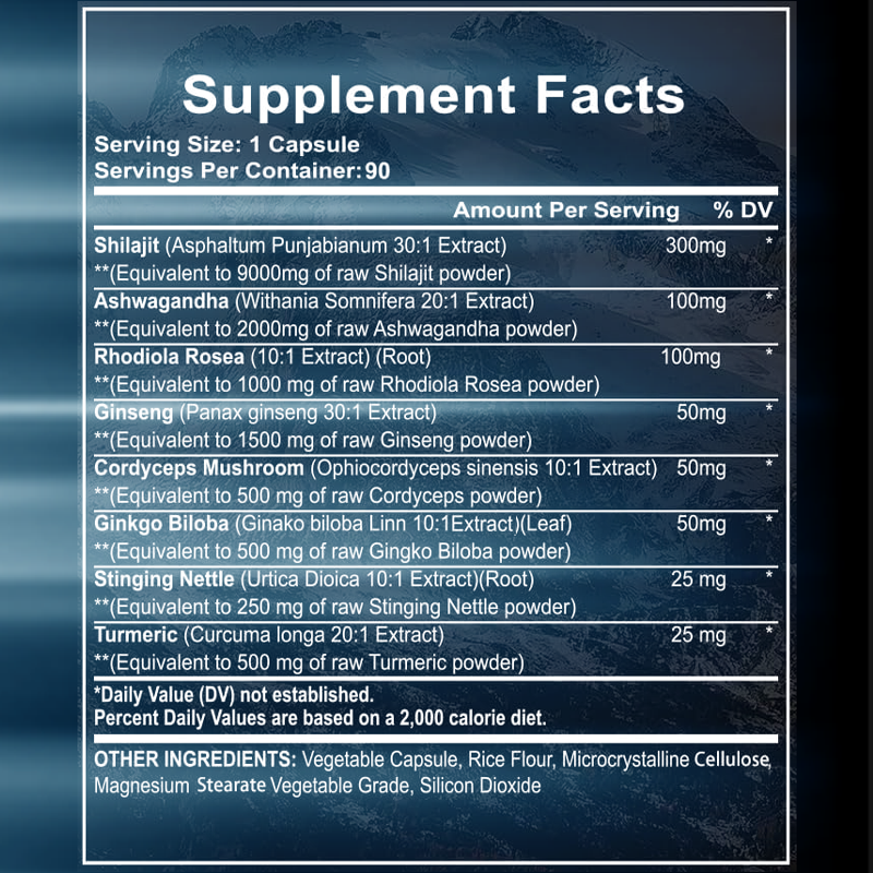 LIFEWORTH GMP Private Label Fulvic Acid Pure Himalayan Original Shilajit Capsules