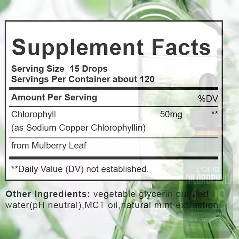Chlorophyll Drops Supplier - Healthcare Vegan Immune System Booster Liquid