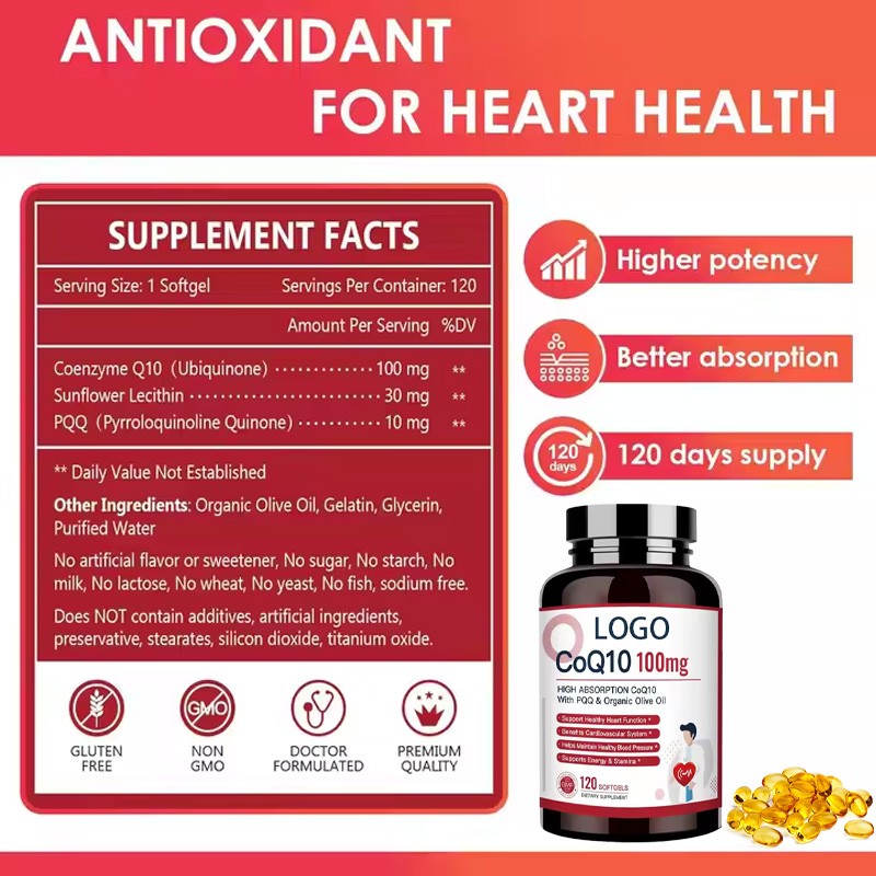 Coenzyme Q10 Softgel Supplier - Private Label Capsules Heart Immunity Support