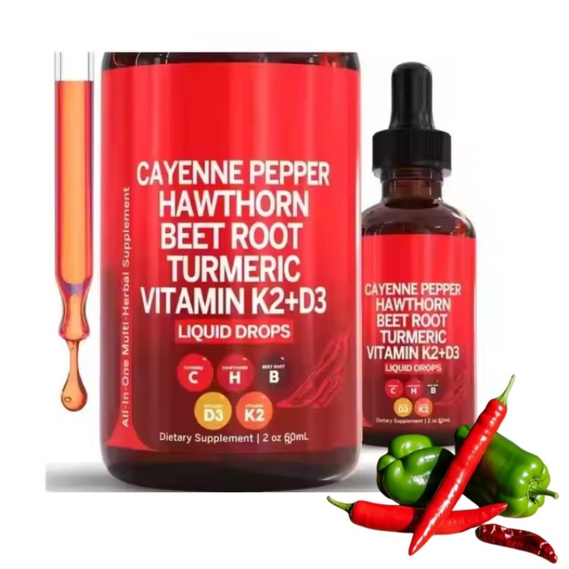 Liquid Drops Supplier - Healthcare Cayenne Pepper Turmeric Vitamin K2 D3