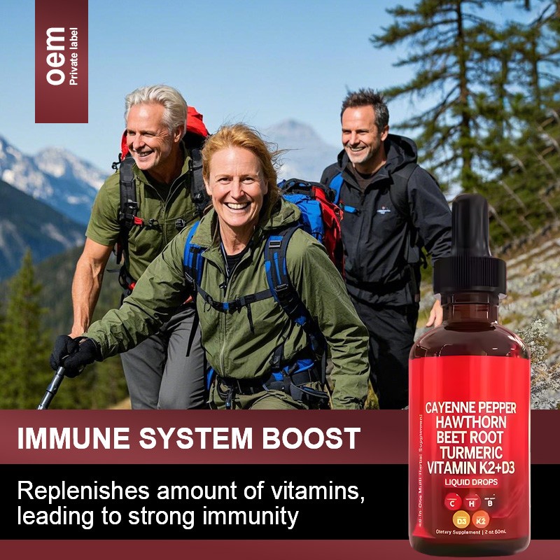 Liquid Drops Supplier - Healthcare Cayenne Pepper Turmeric Vitamin K2 D3