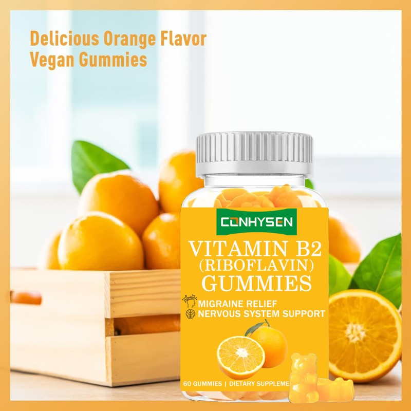 Vitamin B2 Gummies Supplier - Vegan 400mg High Riboflavin Stress Relief