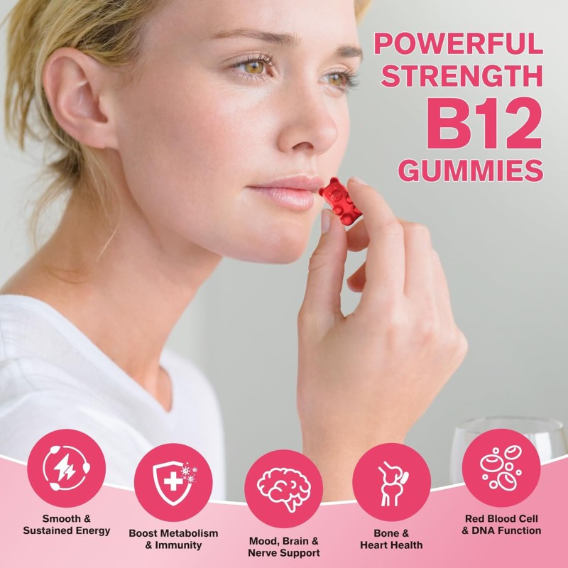Vitamin B12 Gummies Factory - Sugar Free Iron 5000mcg Immune Support
