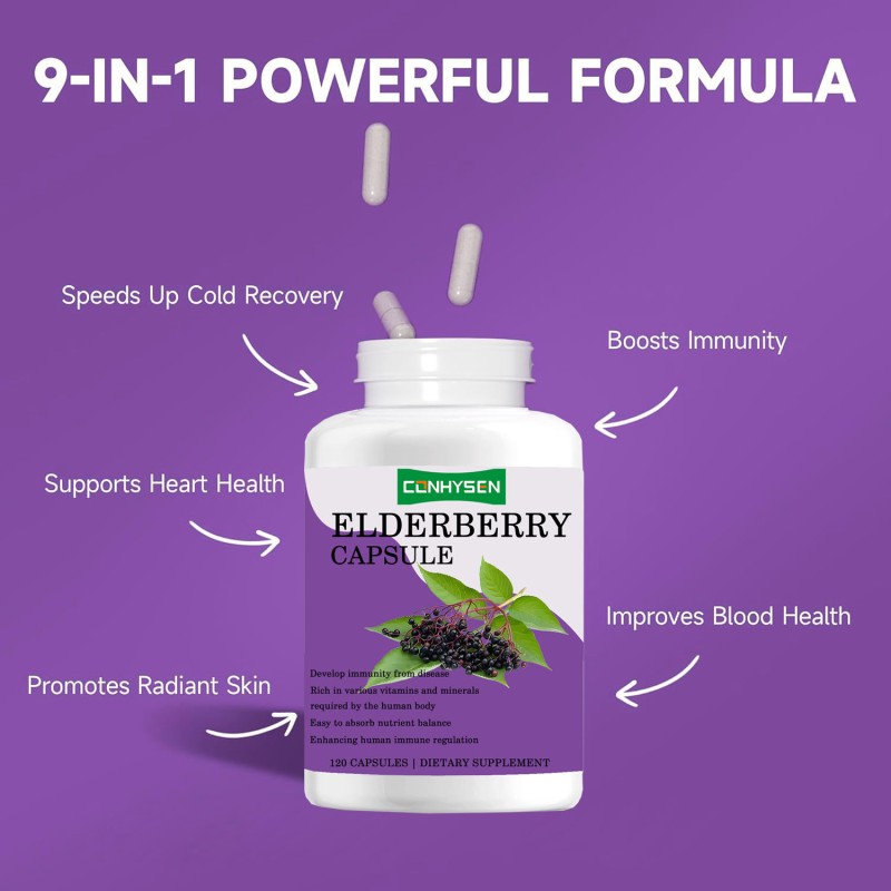 Elderberry Capsule Supplier - OEM Pure Extract Magnesium Rich Vitamins